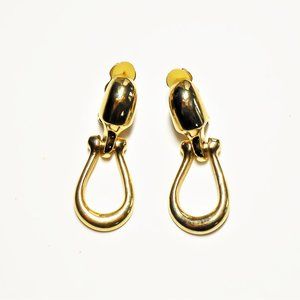 Vintage Paolo Gucci Gold Tone Horse Bit Earrings